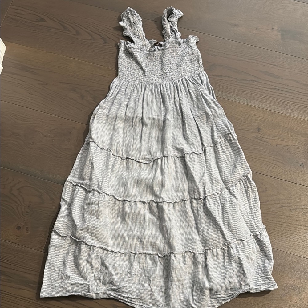 Quince striped Smocked Tiered Maxi Sundress